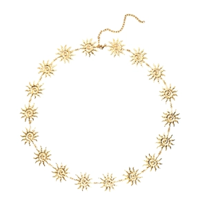 Chaîne de corps élégante en acier inoxydable doré avec des pendentifs soleil tournesol