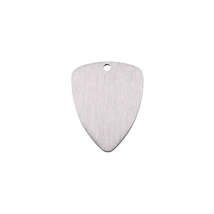 Brushed stainless steel guitar pick pendant with personalized brother engraving