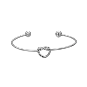 Minimalistisch 316L Edelstahl Liebesknoten Armreif Für Damen Elegant Gold Silber Schwarz Poliert Offen Armring Schmuck Geschenk