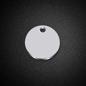 Polished silver stainless steel round tag for custom graduation gifts and pendants