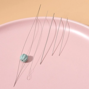 Stainless Steel Beading Needles For Jewelry Making DIY Handcrafted Beading Tool Open Eye Needles Twist Needles For Beads