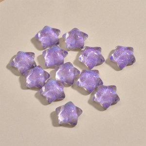 Perles en résine d'étoile aurore colorées en dégradé violet pour accessoires de bijoux