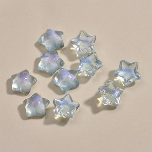 Perles étoiles en résine aurore pour accessoires cheveux et bijoux DIY