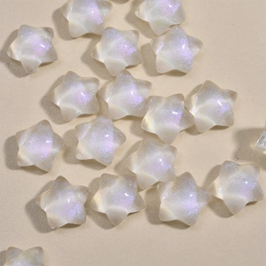 Perles en forme d'étoile irisées avec reflet bleu-violet pour accessoires DIY