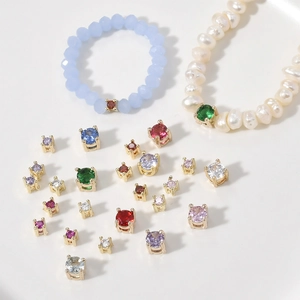 Cuentas Espaciadoras Redondas de Circonia Micro-Incrustadas Cuentas de Cobre Bañadas en Oro para Creación de Joyas DIY Pulseras Collares