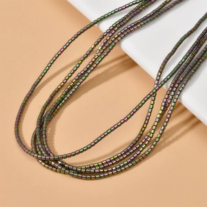 Perline a cilindro in ematite iridata 2x2mm per la creazione di gioielli e braccialetti