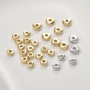 Perles En Vrac En Cuivre Plaqué Or 14K Perles d'Espacement Triangulaires Irrégulières Pour Bricolage Bracelet Collier Boucle d'Oreille Bijoux