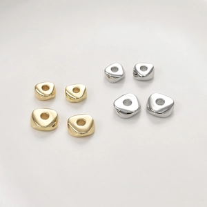 Perles intercalaires carrées irrégulières en or et argent pour la création de bijoux