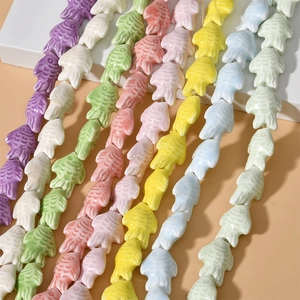 Colorful ceramic fish beads in macaron shades for DIY bracelet and jewelry making
