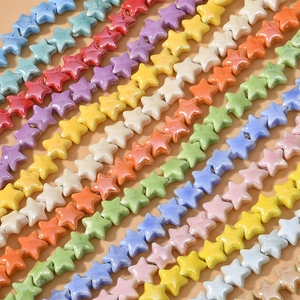 Ceramic Star Beads Multicolor Five-Pointed Star Loose Beads For DIY Jewelry Making Necklace Bracelet Earring Macaron Glazed Star Accessories