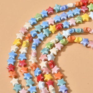 Colorful ceramic star beads for DIY handmade jewelry bracelets and necklace materials