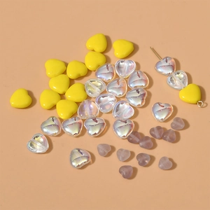 Perles en Verre Lampwork en Forme de Cœur Perles Mobiles Pour La Fabrication de Bijoux Bracelet Collier Accessoire 10mm 6mm