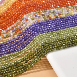 Strands of colorful 2mm faceted zircon loose beads for DIY jewelry making and crafts