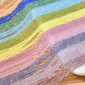 Cuentas de ojo de gato facetadas de 2mm de colores para hacer collares y pulseras DIY
