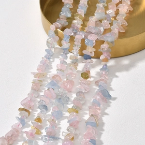 Natural irregular morganite gemstone chips beads for DIY jewelry making and necklaces