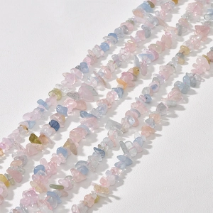Natural Morganite irregular gemstone chips beads strands for DIY jewelry making