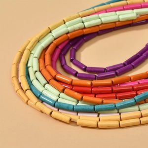 Colorful 4x13mm turquoise tube beads for DIY jewelry making of bracelets and necklaces