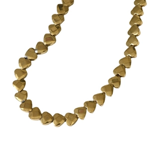 Retro 6mm gold-plated hematite heart faceted beads for DIY jewelry making