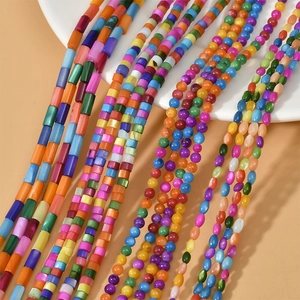 Künstliche Perles de Coquille Arc-en-ciel Multicolores Künstliche Perles Intercalaires en Vrac pour la Fabrication de Bijoux DIY Bracelet Collier Boucle d'Oreille Artisanat en Nacre