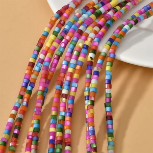 Brins de perles carrées irisées arc-en-ciel pour colliers DIY et bracelets faits main