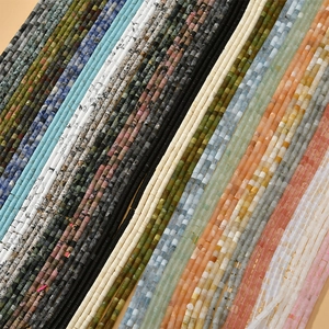 Perles d'Espacement en Tube Cylindrique en Pierre Naturelle Pour Fabrication de Bijoux DIY Bracelet Collier Composants Couleurs Mixtes