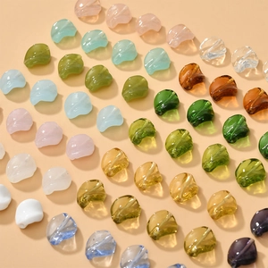 Multicolor Lampwork Glass Leaf Shaped Beads Twisted Irregular Loose Beads For DIY Handmade Necklace Bracelet Earring Jewelry Making Accessories
