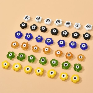 Fresh Millefiori Lampwork Glass Flower Beads Handmade Evil Eye Loose Beads For DIY Bracelet Necklace Earring Jewelry Making Accessories