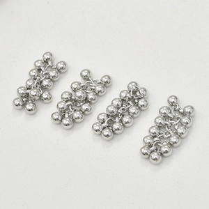 Polished silver beaded cluster pendants for DIY jewelry making and craft accessories