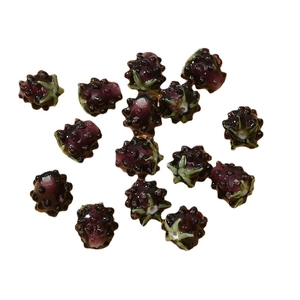 Exquisite red and green raspberry shaped glass beads for DIY jewelry making and necklace