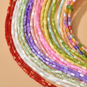 Perline a tubo in madreperla arcobaleno 3x5mm per la creazione di gioielli fai-da-te