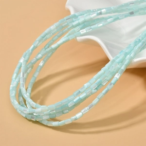 Perline a tubo in conchiglia azzurra 3x5mm per gioielli fai-da-te e collane fatte a mano