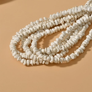 Natuurlijke witte turquoise stenen kralen met bruine marmertextuur voor DIY-sieraden