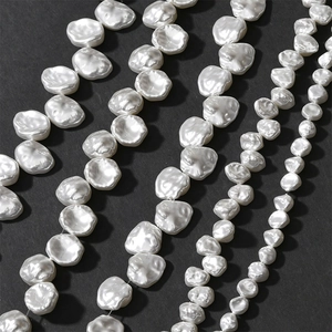White Baroque Style Petal Imitation Artificial Pearl Beads For DIY Handmade Earring Necklace Jewelry Making Accessories Supplies