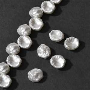 Iridescent white baroque petal-shaped faux pearl beads for DIY handmade jewelry making