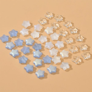 12mm Star Shaped Czech Glass Beads Frosted AB Iridescent Electroplated Loose Beads For DIY Jewelry Making Necklaces Bracelet