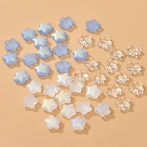 Star-shaped 12mm frosted and iridescent beads for DIY jewelry and necklace crafts