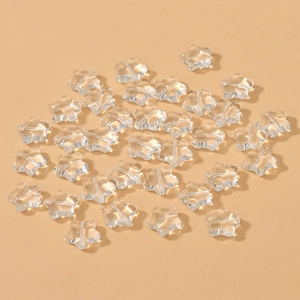 Transparent 12mm star-shaped frosted glass beads with pre-drilled holes for DIY jewelry