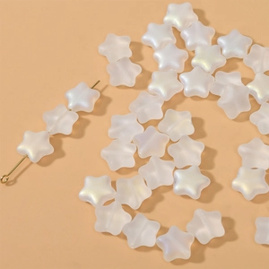 Frosted 12mm AB colored star glass beads for DIY necklaces and handmade jewelry accessories