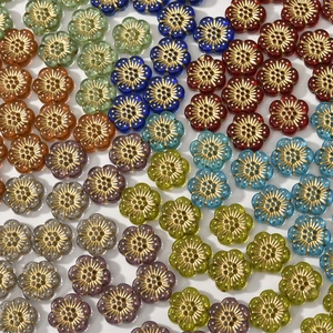 12mm Acryl Goldrand Blumenform Perlen Pflaumenblüte Lose Perlen Für DIY Armband Halskette Ohrringe Schmuckherstellung