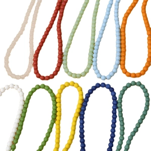 Set of ten 8mm colorful round glass beads for DIY necklace and bracelet jewelry making