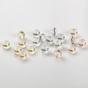 18k gold plated transparent silicone and metal earring backs in three various colors