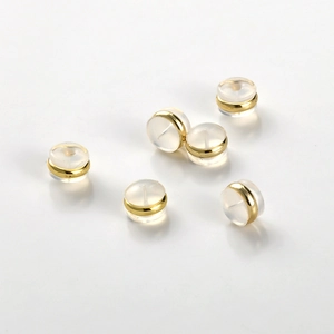 18k gold plated round silicone earring back stoppers for DIY jewelry making sets