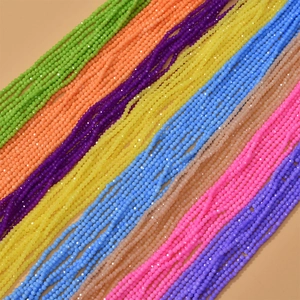 Macaron Color Faceted Glass Beads For DIY Jewelry Making Necklaces Bracelets Sweet Colorful Loose Glass Beads Material