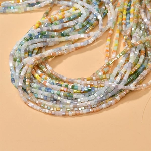 Colorful 2mm cubic crystal glass beads with aurora finish for DIY jewelry making