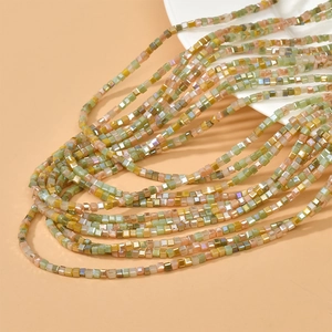 2mm multi-colored square crystal glass beads for DIY necklaces and bracelets in warm hues