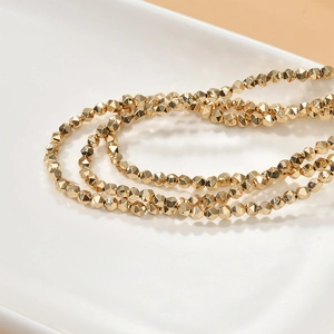 Facettierte, 18K vergoldete Hämatit-Abstandshalterperlen für DIY-Schmuckherstellung
