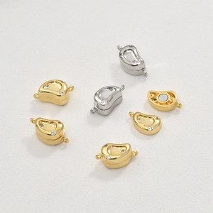 Chiusura Magnetica a Fagiolo in Rame Placcato Oro 14K Con Zirconia Per Creazione di Gioielli Fai-da-te Collane Bracciali