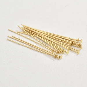 Chiodini a testa piatta in rame placcato oro 14K per creazione di gioielli fai da te