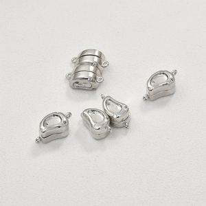 Chiusura magnetica a fagiolo placcata oro 14k con zirconi per gioielli