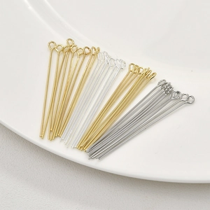 18K Gold Plated Copper Eye Pins For DIY Jewelry Making Connector Findings Handmade Bracelet Necklace Earrings Accessories